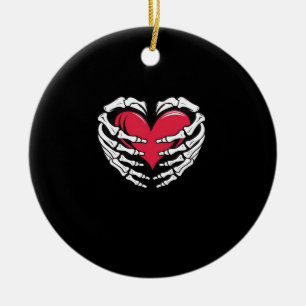 Ed Heart In Skeletal Hands Classic Style Ceramic Tree Decoration