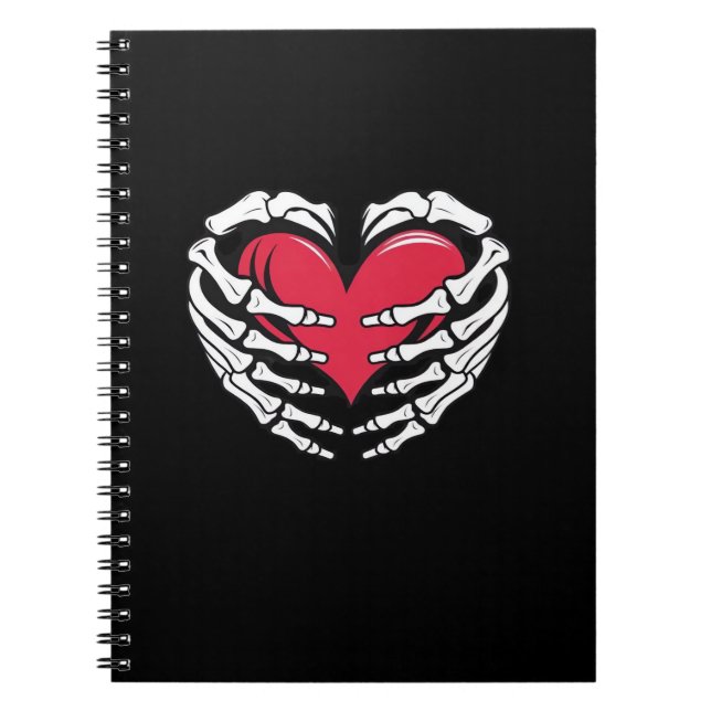 Ed Heart In Skeletal Hands Classic Style Notebook (Front)