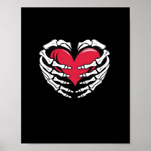 Ed Heart In Skeletal Hands Classic Style Poster