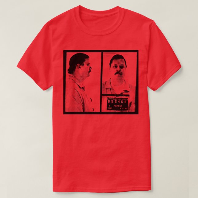 Ed Kemper Mugshot Retro Aesthetic 80s Style Design T-Shirt (Design Front)