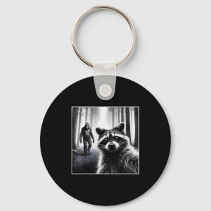 Ed Raccoon Selfie With Sasquatch Bigfoot Funny Rac Key Ring