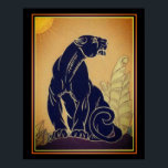 Ed Rudy Art Deco Black Panther Print 16 x 20<br><div class="desc">Striking Art Deco Black Panther Print by Ed Rudy</div>