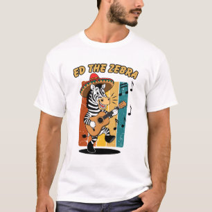 Ed The Zebra Cartoon Animal Nature Jungle Humour T-Shirt