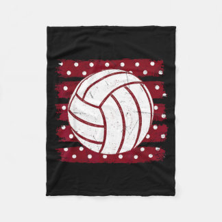 Ed Volleyball Maroon Game Day Team Spirit Men Fleece Blanket