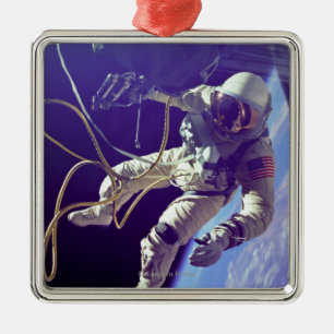 Ed White First American Spacewalker Photograph Metal Tree Decoration