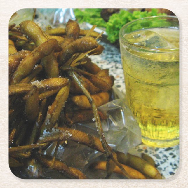 Edamame Thai Style Square Paper Coaster (Front)