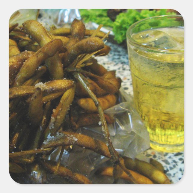 Edamame Thai Style Square Sticker (Front)