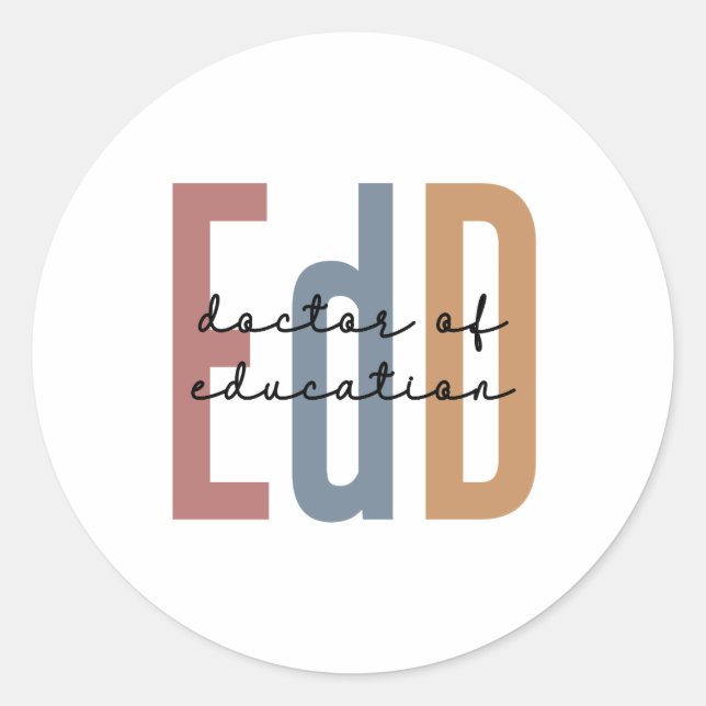EdD Doctor Of Education Graduation Classic Round Sticker (Front)