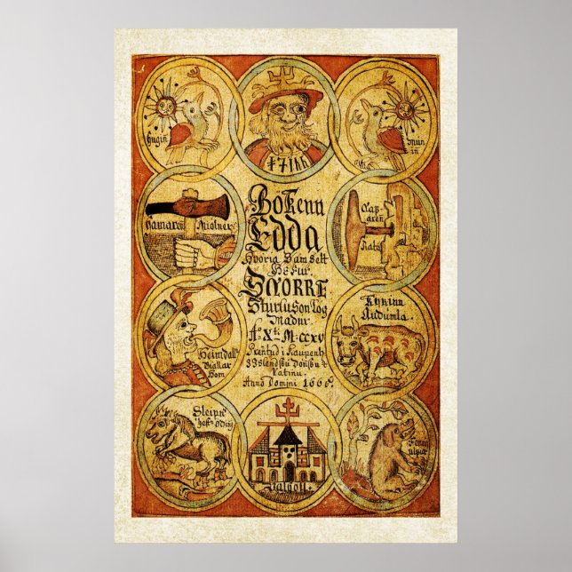 Edda Norse Scandinvian Mythology Poster (Front)