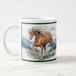 Edda Silver bay Icelandic Horse in the Mountains Large Coffee Mug