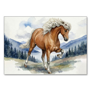Edda Silver bay Icelandic Horse in the Mountains Table Number