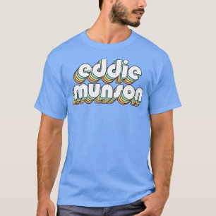Eddie Munson Retro Rainbow Typography Faded Style T-Shirt