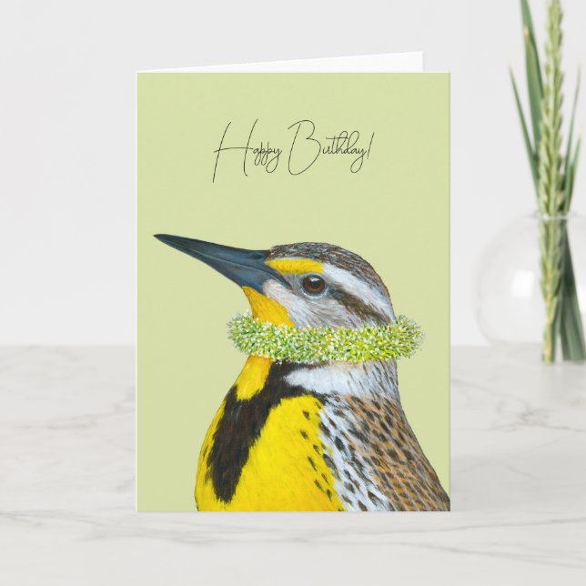 Eddie the meadowlark birthday card (Front)