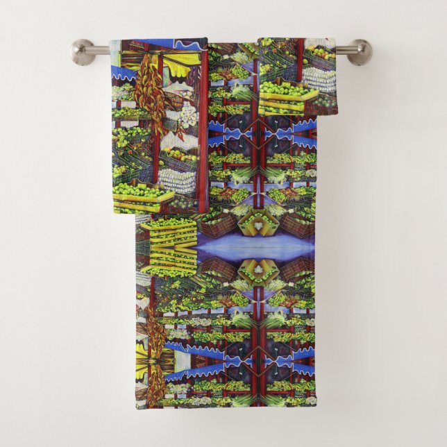 Eddie's Market Bath Towel Set (Insitu)