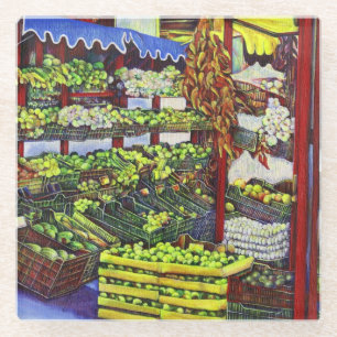 Eddie's Market, Hungary Glass Coaster