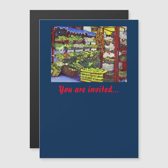 Eddie's Market, Hungary Magnetic Invitation (Front/Back)