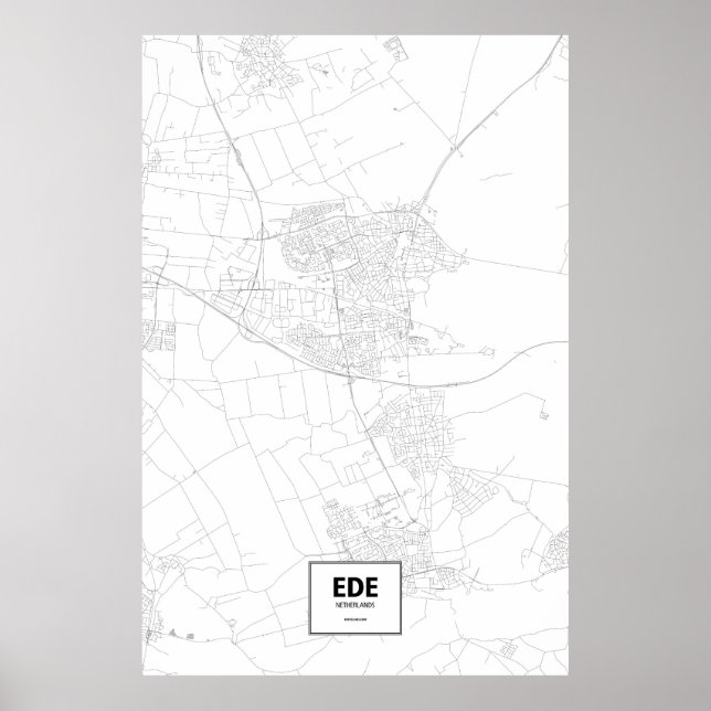 Ede, Netherlands (black on white) Poster (Front)