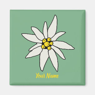 Edelweiss Chalet Flower Retro Huts Vintage Alm Magnet