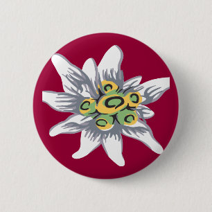 Edelweiss flower 6 cm round badge