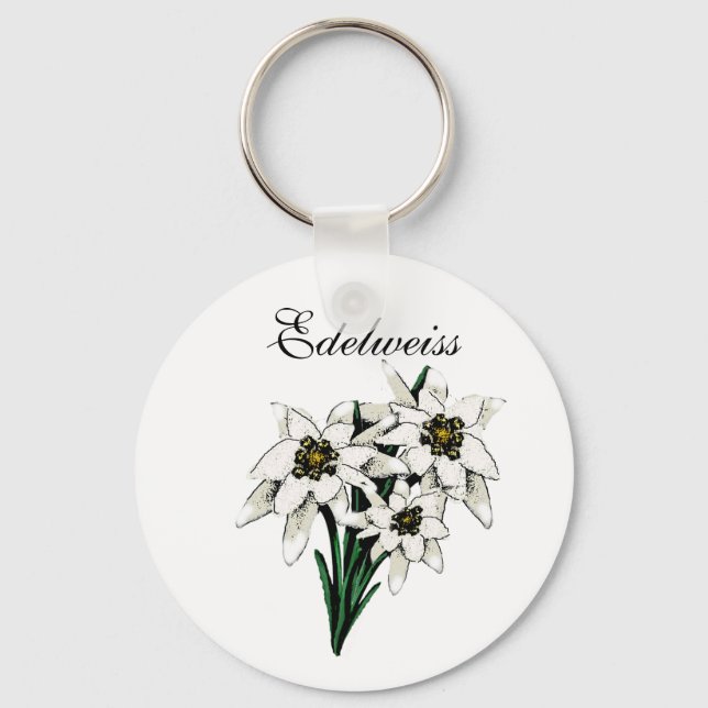 Edelweiss Flowers Key Ring (Front)