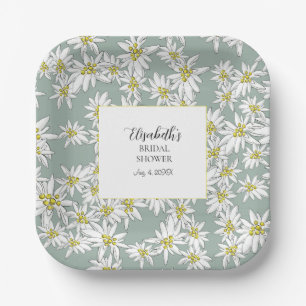 Edelweiss Hand-Illustrated Personalised Alpine Paper Plate