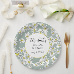 Edelweiss Hand-Illustrated Personalised Watercolor Paper Plate