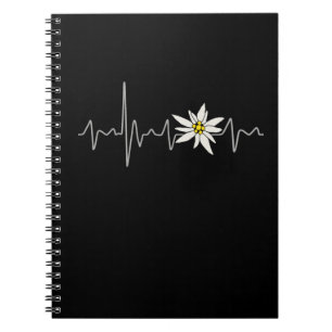 Edelweiss heartbeat for mountain and hiking friend notebook