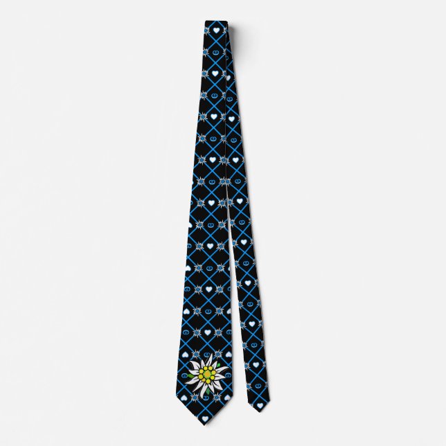 Edelweiss on black tie (Front)