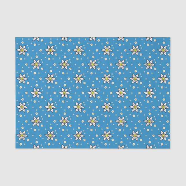 Edelweiss on Blue Tissue Paper (Front)