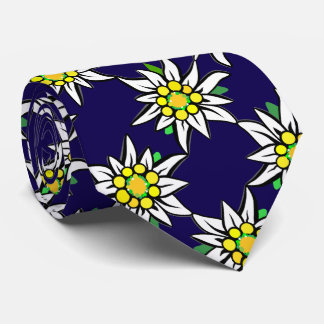 Edelweiß on dark blue, for Bavaria fans Tie