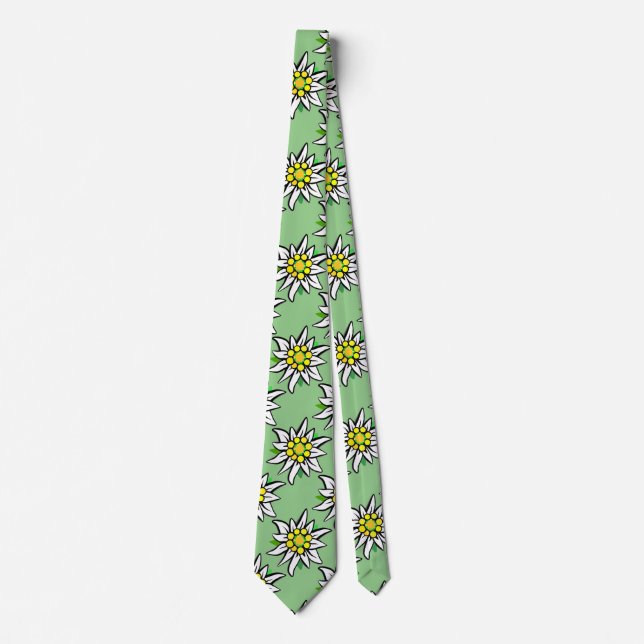 Edelweiss on light green tie (Front)