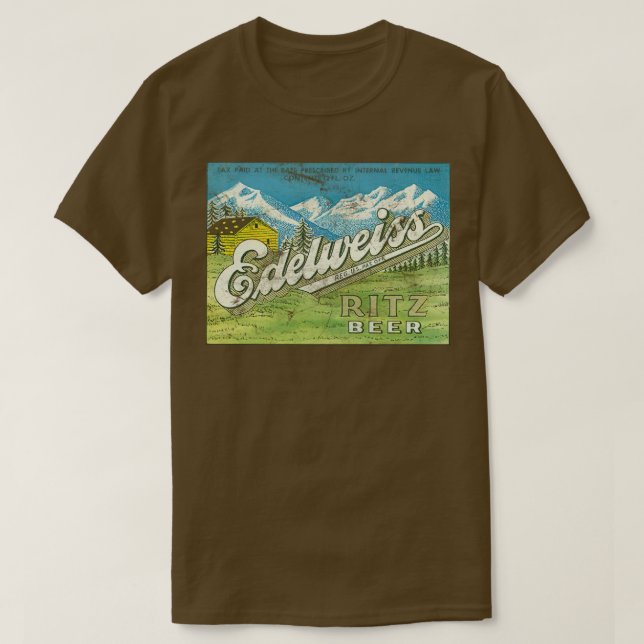 Edelweiss Ritz Beer Defunct Brewery Logo T-Shirt (Design Front)