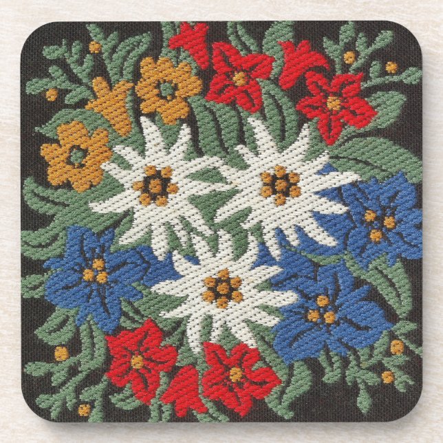 Edelweiss Swiss Alpine Flower Coaster (Front)