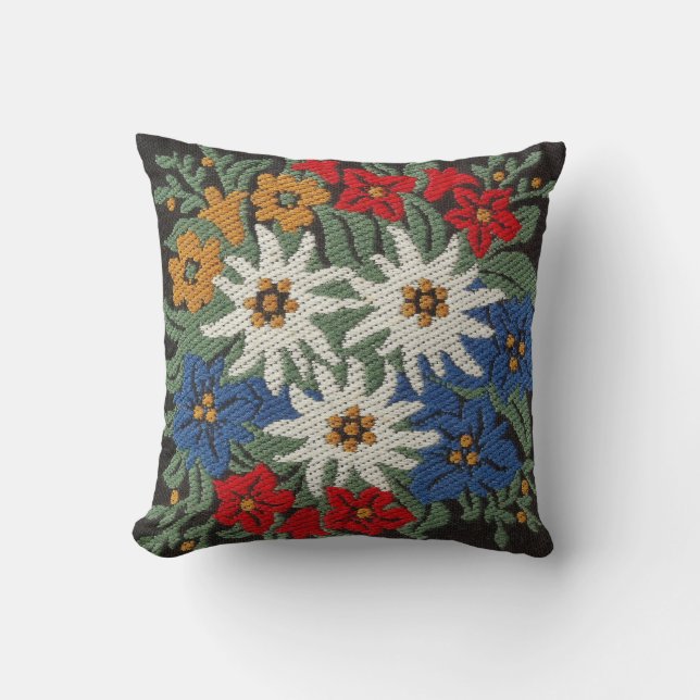Edelweiss Swiss Alpine Flower Cushion (Front)
