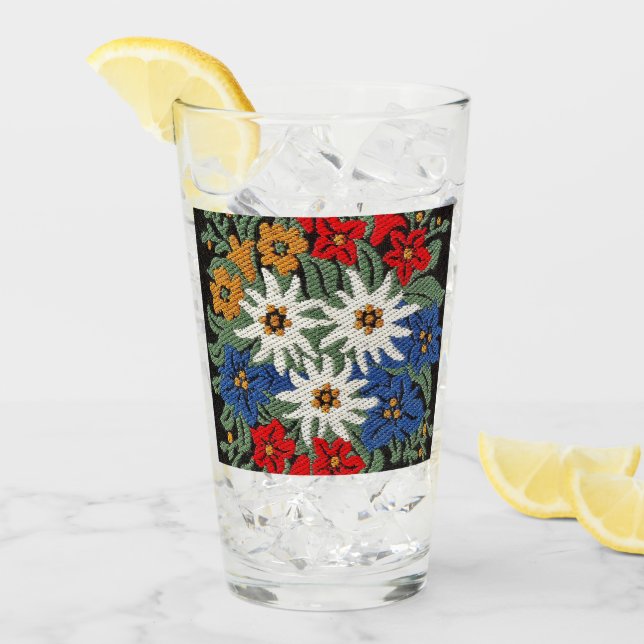 Edelweiss Swiss Alpine Flower Glass (Front Ice)