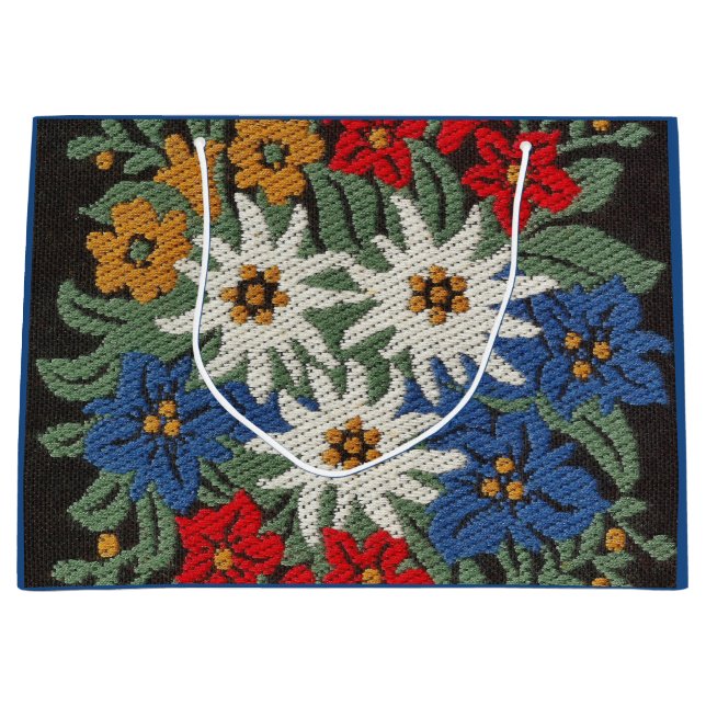 Edelweiss Swiss Alpine Flower Large Gift Bag (Front)