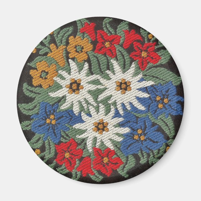 Edelweiss Swiss Alpine Flower Magnet (Front)
