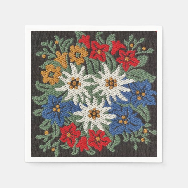 Edelweiss Swiss Alpine Flower Napkin (Front)