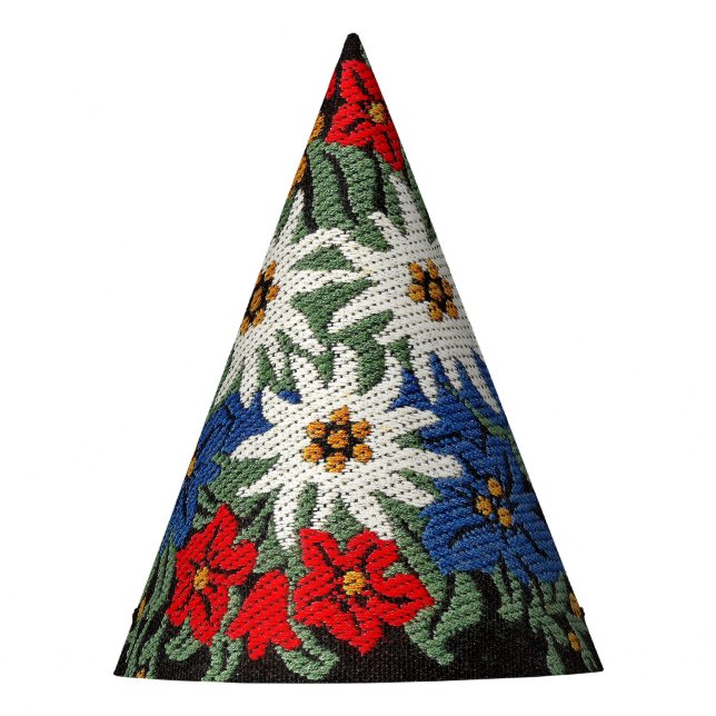 Edelweiss Swiss Alpine Flower Party Hat (Front)
