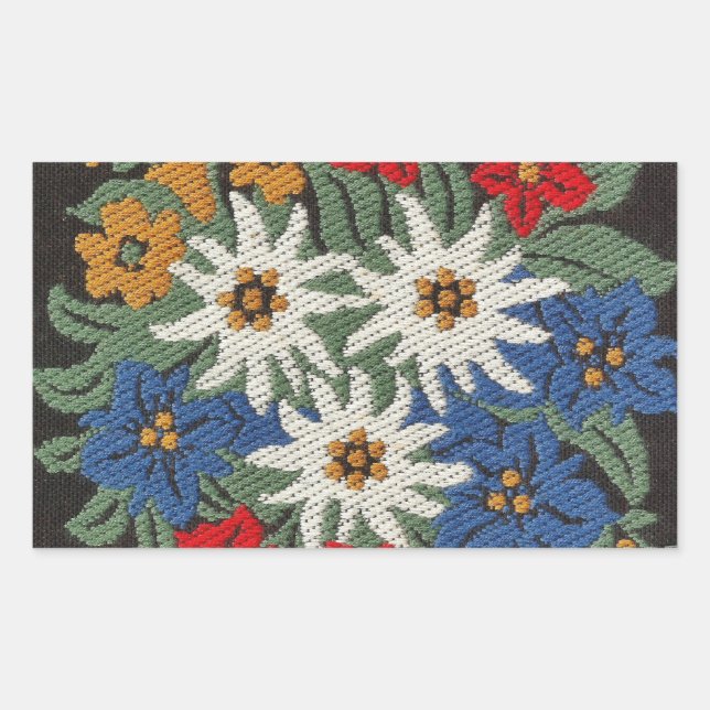 Edelweiss Swiss Alpine Flower Rectangular Sticker (Front)