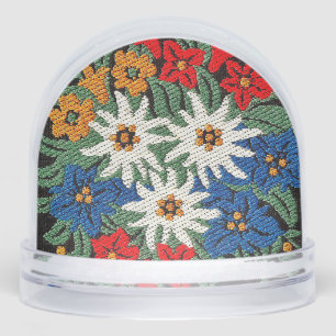 Edelweiss Swiss Alpine Flower  Snowglobe