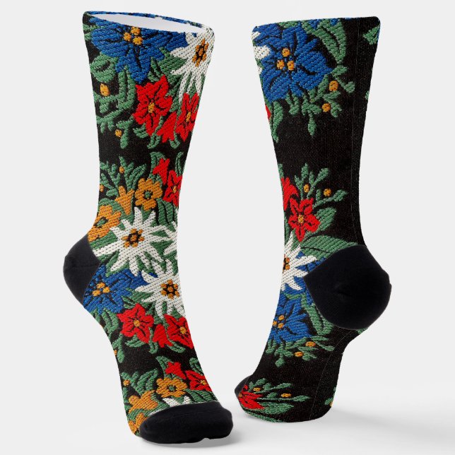 Edelweiss Swiss Alpine Flower  Socks (Angled)