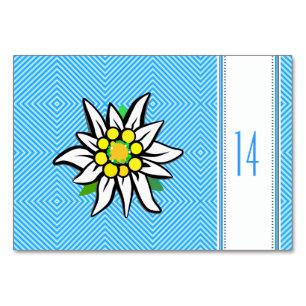Edelweiss Tischkarten Table Number