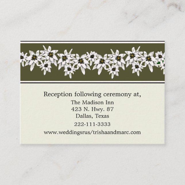 Edelweiss Wedding enclosure cards (Front)