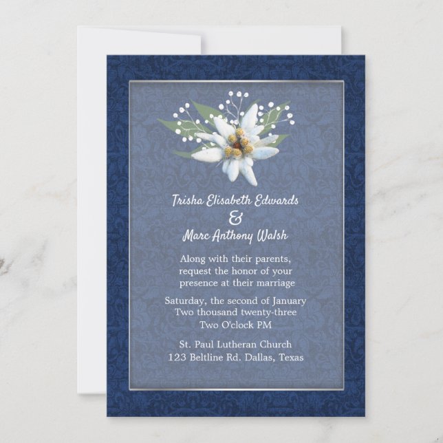 Edelweiss Wedding Invitation (Front)