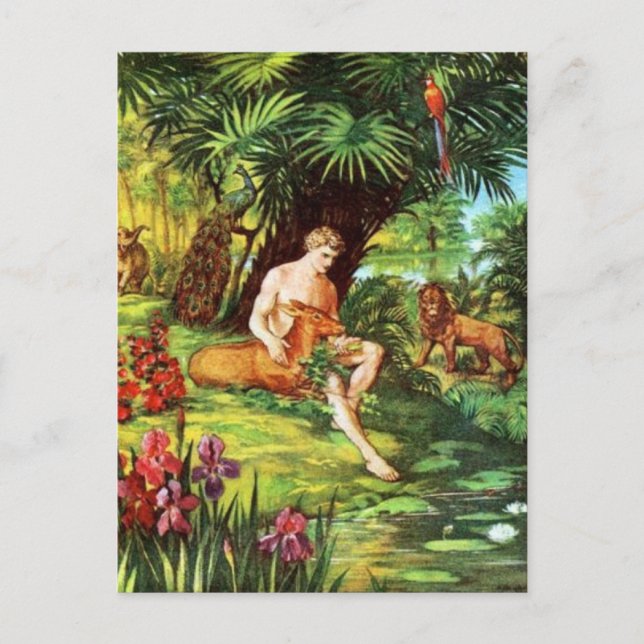 Eden Adam In The Garden Postcard (Front)