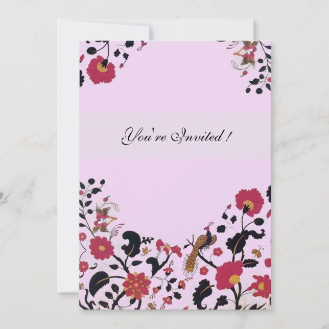 EDEN ,black and white ,red pink Invitation (Front)