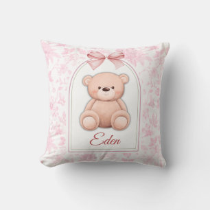Eden   Custom Pink Teddy Bear Nursery Design  Cushion