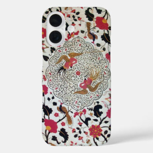 EDEN / ELEGANT RED BLACK WHITE FLOWERS AND BIRDS iPhone 16 CASE