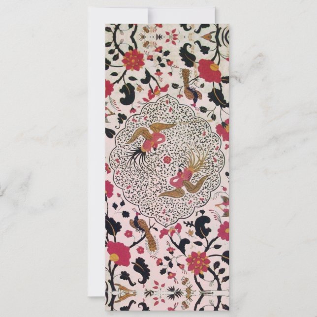 EDEN Flowers And Birds Black Red Pink Floral  Announcement (Front)